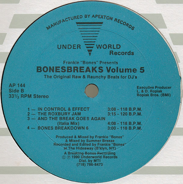 Cover Frankie Bones* Presents Bonesbreaks - Volume 5 (The Original Raw & Raunchy Beats For DJ's) (LP) Schallplatten Ankauf