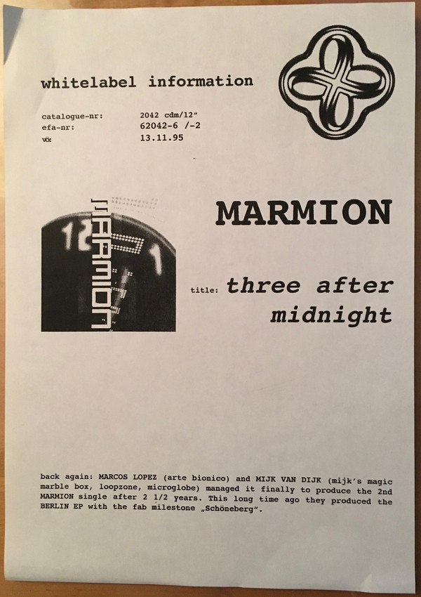 Cover Marmion - Three After Midnight (12, Promo, W/Lbl) Schallplatten Ankauf