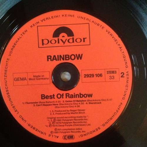 Cover Rainbow - The Best Of Rainbow (2xLP, Comp) Schallplatten Ankauf