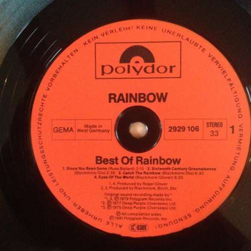 Cover Rainbow - The Best Of Rainbow (2xLP, Comp) Schallplatten Ankauf