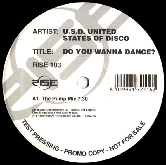 Cover U.S.D. United States Of Disco - Do You Wanna Dance ? (12, Promo, TP) Schallplatten Ankauf