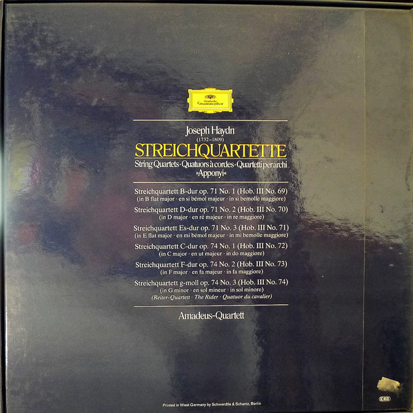 Cover Joseph Haydn - Amadeus-Quartett - Streichquartette - Op.71, Nos.1-3 • Op.74, Nos.1-3 (3xLP + Box) Schallplatten Ankauf