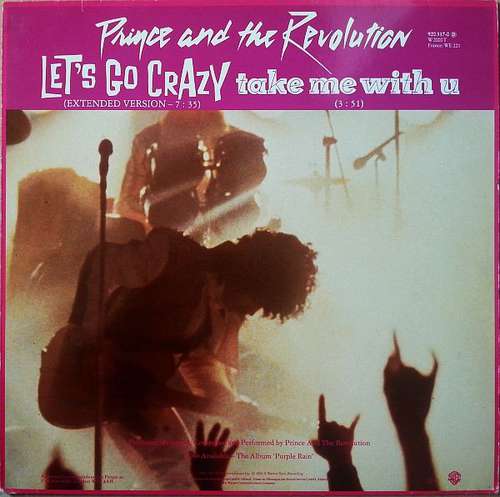 Cover Prince And The Revolution - Let's Go Crazy / Take Me With U / Erotic City (12) Schallplatten Ankauf