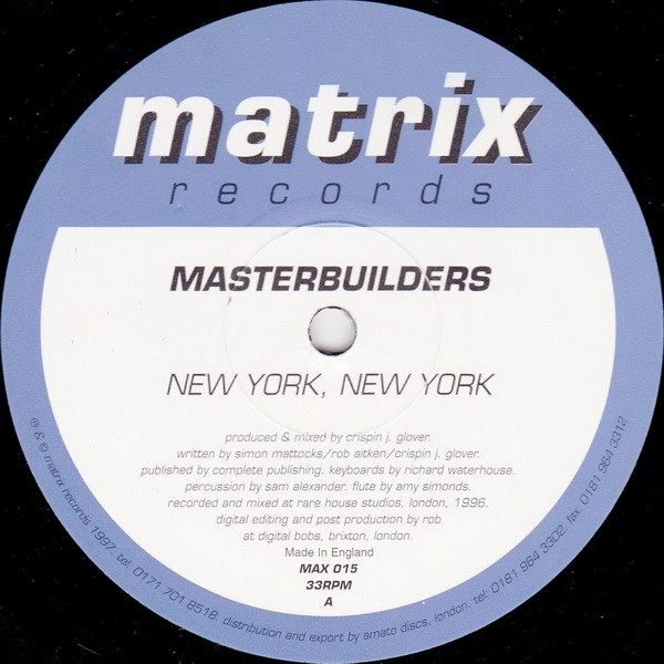 Cover Masterbuilders - New York New York (12) Schallplatten Ankauf