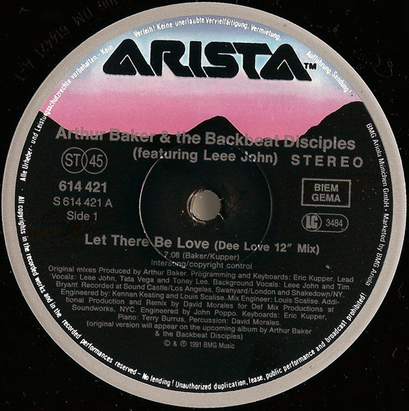 Bild Arthur Baker And The Backbeat Disciples - Let There Be Love (12, Maxi) Schallplatten Ankauf