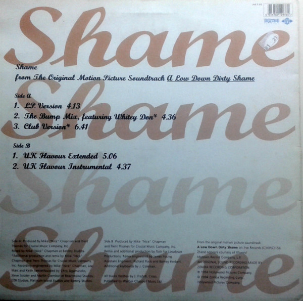 Cover Zhané - Shame (12, Single) Schallplatten Ankauf