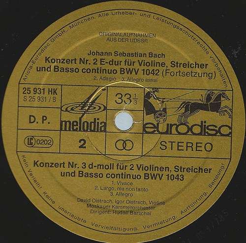 Cover Johann Sebastian Bach, David Oistrach, Igor Oistrach, Moskauer Kammerorchester*, Rudolf Barshai - Die Violinkonzerte (BWV 1041-43) (LP) Schallplatten Ankauf