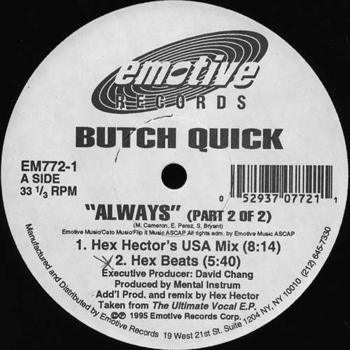 Cover Butch Quick - Always (Part 2 Of 2) (12) Schallplatten Ankauf