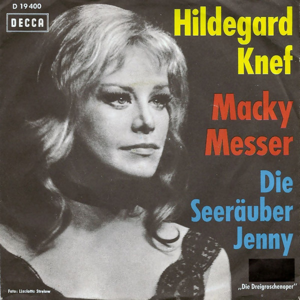 Cover Hildegard Knef - Macky Messer / Die Seeräuber Jenny (7, Single, Mono) Schallplatten Ankauf