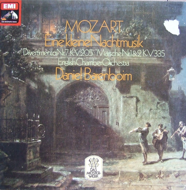 Cover Mozart*, English Chamber Orchestra, Daniel Barenboim - Eine Kleine Nachtmusik (Divertimento Nr. 7 KV 205 • Märsche Nr. 1 & 2 KV 335)  (LP, Album) Schallplatten Ankauf