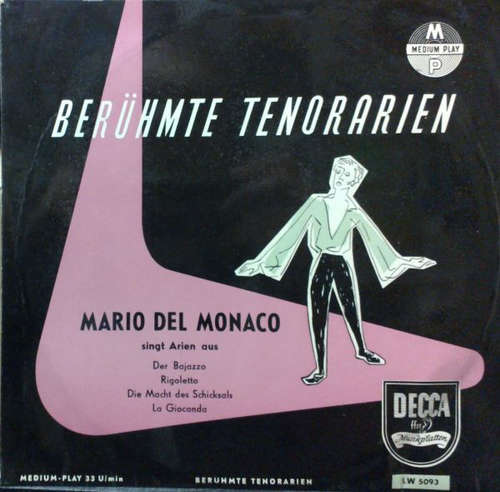 Cover Mario Del Monaco - Mario Del Monaco Singt Berühmte Tenorarien (10) Schallplatten Ankauf