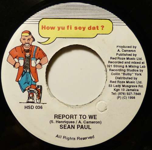 Cover Sean Paul - Report To We (7) Schallplatten Ankauf