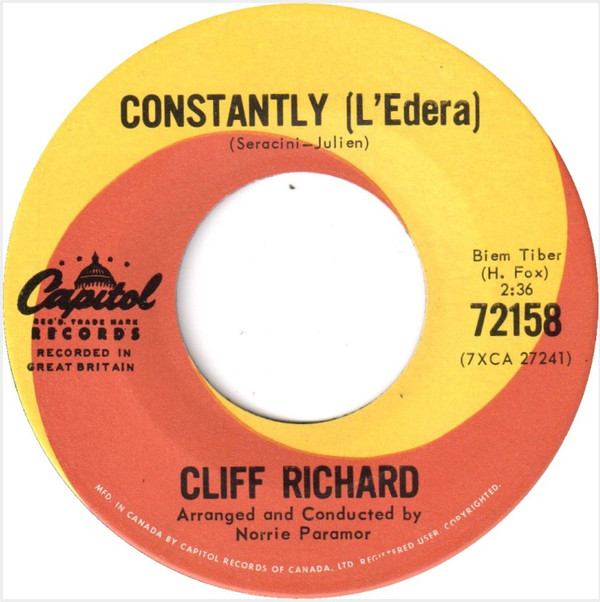 Cover Cliff Richard - Constantly (L'Edera) (7, Single) Schallplatten Ankauf