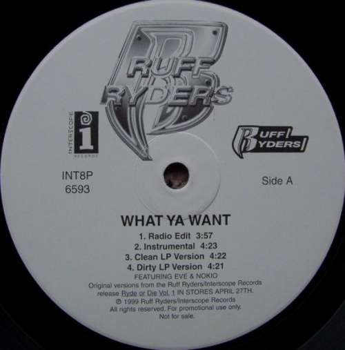 Cover Ruff Ryders - What Ya Want / Down Bottom (12, Promo) Schallplatten Ankauf