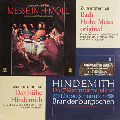 Cover Various - Ausschnitte Aus Bach, Messe In H-moll Und Hindemith, Kammermusik Nr. 1, 7 Und 4 (7, Single, Promo) Schallplatten Ankauf