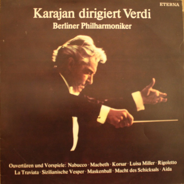 Cover Herbert von Karajan Dirigiert Verdi* -  Berliner Philharmoniker - Karajan Dirigiert Verdi (Ouvertüren Und Vorspiele) (LP) Schallplatten Ankauf