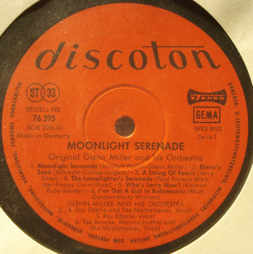 Cover Glenn Miller And His Orchestra - Moonlight Serenade (LP, Comp, Club) Schallplatten Ankauf