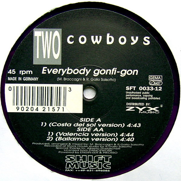 Cover Two Cowboys - Everybody Gonfi-Gon (12, Tra) Schallplatten Ankauf