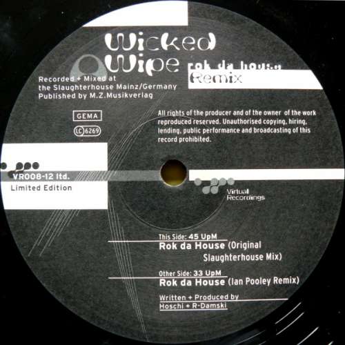 Cover Wicked Wipe - Rok Da House (Remix) (12, Ltd) Schallplatten Ankauf