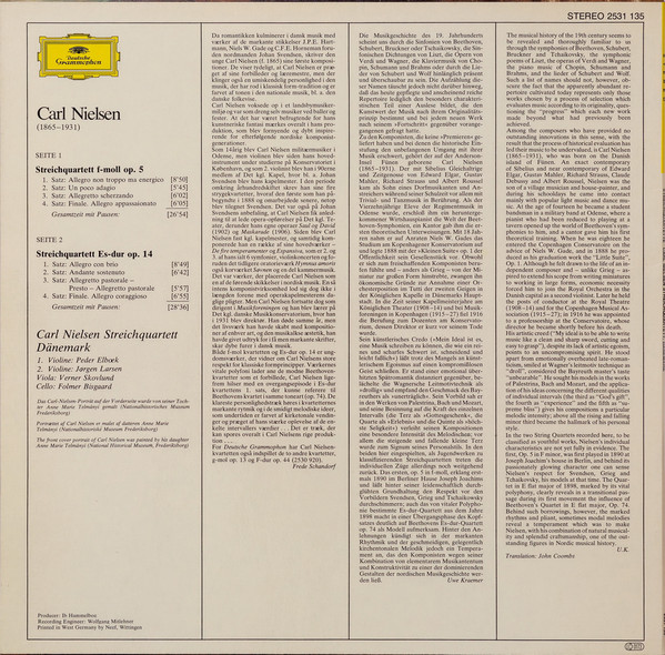 Cover Carl Nielsen - Carl Nielsen Streichquartett Dänemark* - Streichquartette • String Quartets (LP, Album) Schallplatten Ankauf