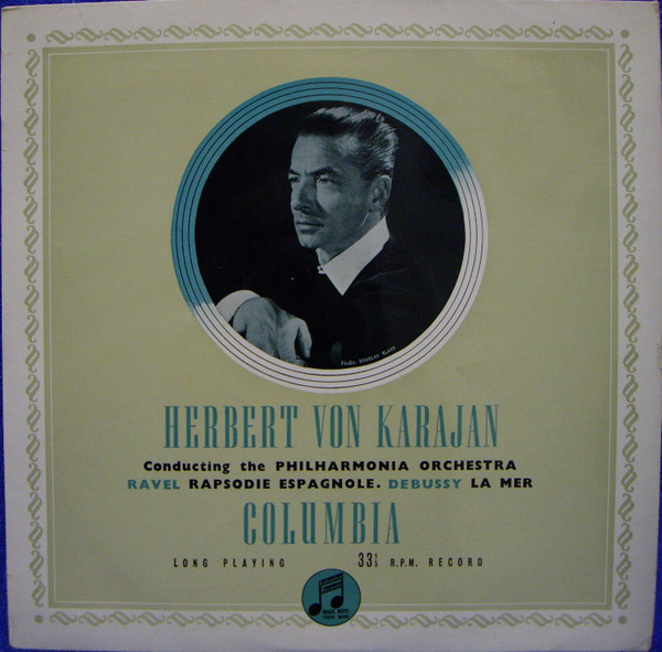 Cover Herbert von Karajan Conducting The Philharmonia Orchestra, Ravel*, Debussy* - Rapsodie Espagnole / La Mer (LP, Mono) Schallplatten Ankauf