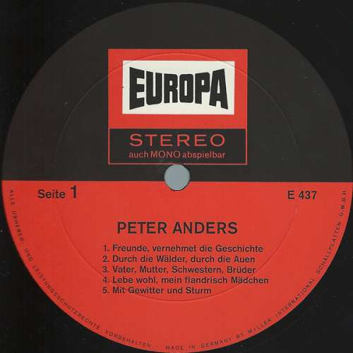 Cover Peter Anders (2) - Peter Anders (LP, Comp) Schallplatten Ankauf
