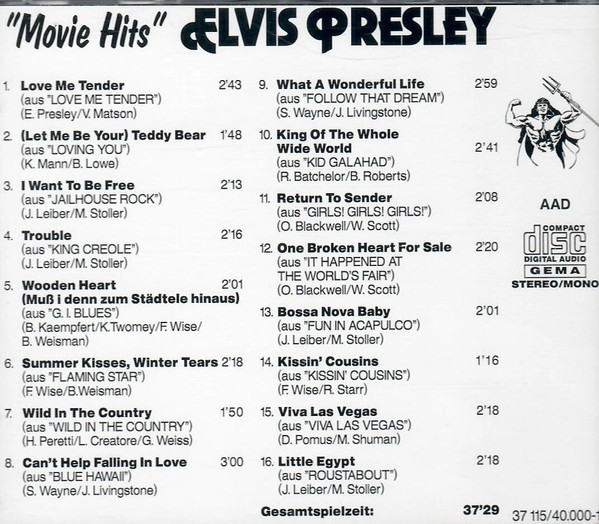 Cover Elvis Presley - Movie Hits  Volume 1 (CD, Comp, Mono) Schallplatten Ankauf