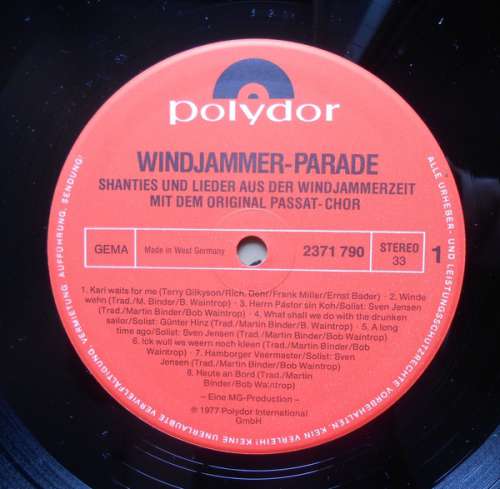 Bild Passat Chor - Windjammer-Parade -Shanties Und Lieder Aus Der Windjammerzeit Mit Dem Original Passat-Chor- (LP, Album) Schallplatten Ankauf