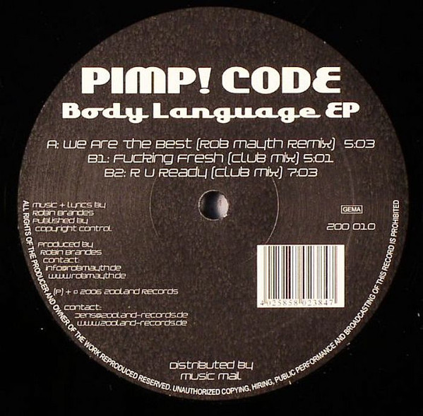 Bild Pimp! Code - Body Language EP (12, EP) Schallplatten Ankauf