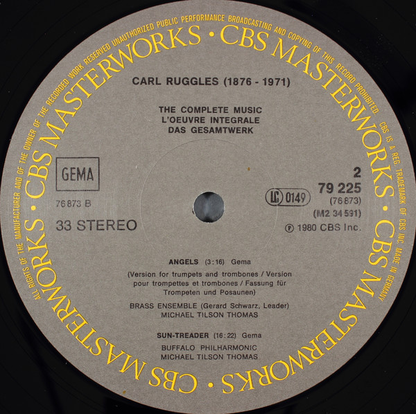 Cover Carl Ruggles - The Complete Music Of Carl Ruggles (2xLP, Gat) Schallplatten Ankauf