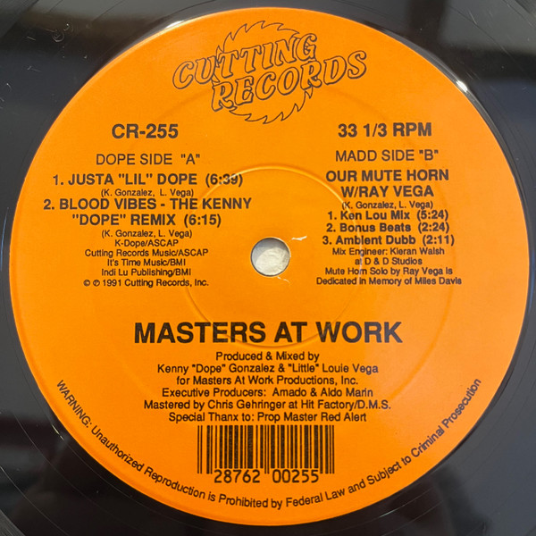 Cover Masters At Work - Justa Lil Dope / Our Mute Horn (12) Schallplatten Ankauf