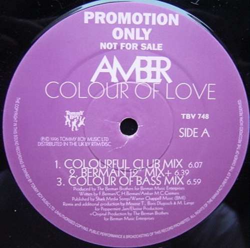 Cover Amber - Colour Of Love (12, Promo) Schallplatten Ankauf