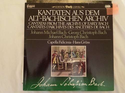 Cover Johann Michael Bach - Georg Christoph Bach - Johann Christoph Bach / Capella Fidicinia - Hans Grüß - Kantaten Aus Dem Altbachischen Archiv (LP) Schallplatten Ankauf