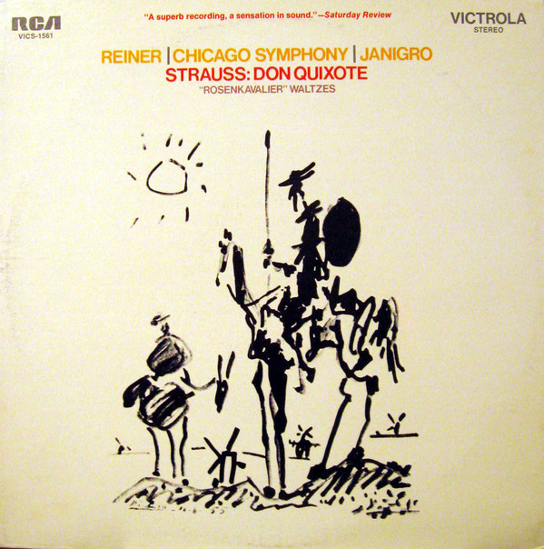 Cover Fritz Reiner, The Chicago Symphony Orchestra / Richard Strauss - Reiner/Chicago Symphony/Janigro - Strauss: Don Quixote (LP) Schallplatten Ankauf