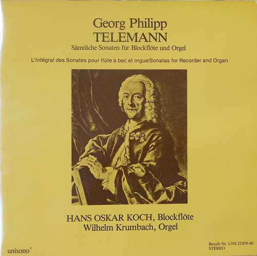 Cover Georg Philipp Telemann, Hans Oskar Koch, Wilhelm Krumbach - Sämtliche Sonaten Für Blockflöte Und Orgel (2xLP) Schallplatten Ankauf