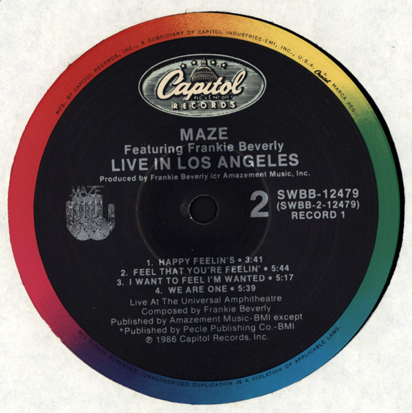 Cover Maze Featuring Frankie Beverly - Live In Los Angeles (2xLP, Album) Schallplatten Ankauf