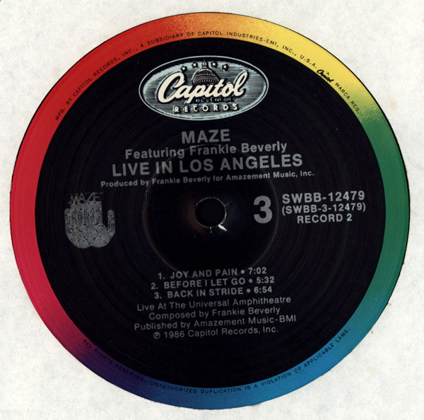 Cover Maze Featuring Frankie Beverly - Live In Los Angeles (2xLP, Album) Schallplatten Ankauf