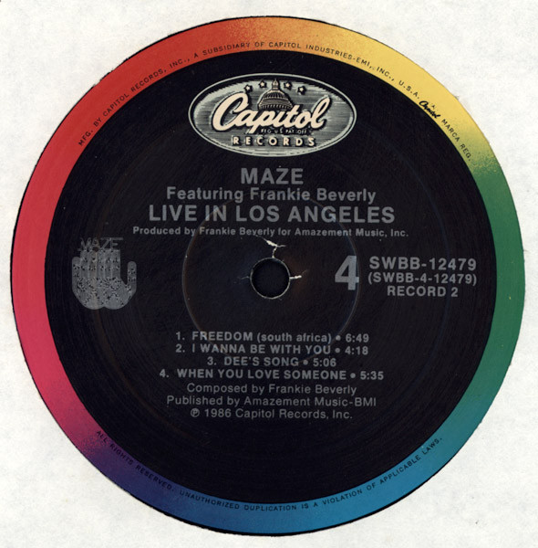 Cover Maze Featuring Frankie Beverly - Live In Los Angeles (2xLP, Album) Schallplatten Ankauf