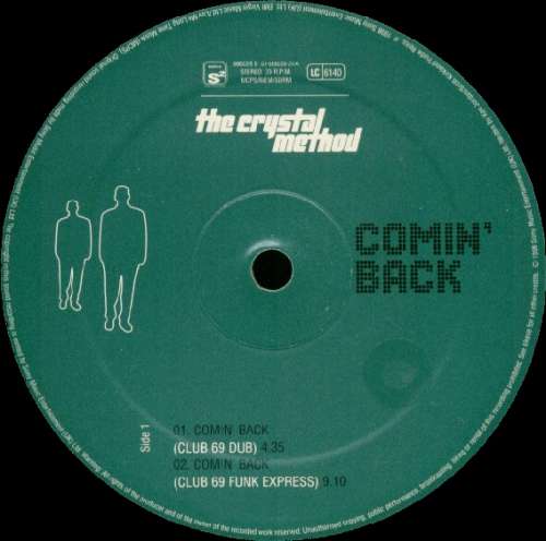 Cover The Crystal Method - Comin' Back (12) Schallplatten Ankauf