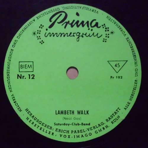 Bild Saturday Club Band - Lambeth Walk (Flexi, 7, S/Sided, Single, Mono) Schallplatten Ankauf