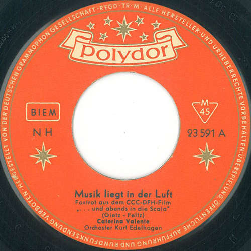 Cover Caterina Valente - Musik Liegt In Der Luft (7, Single, Mono) Schallplatten Ankauf