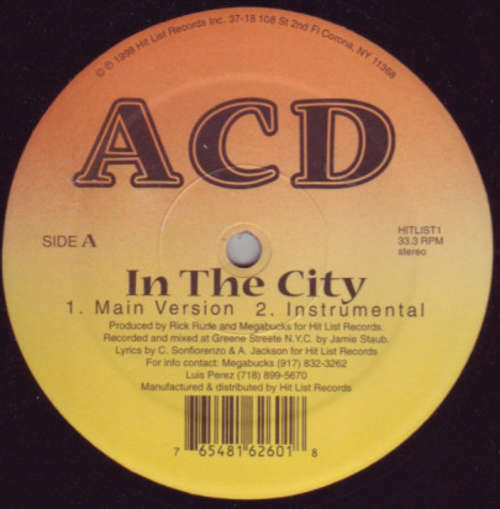 Cover ACD - In The City / Mos Niggaz (12, Single) Schallplatten Ankauf