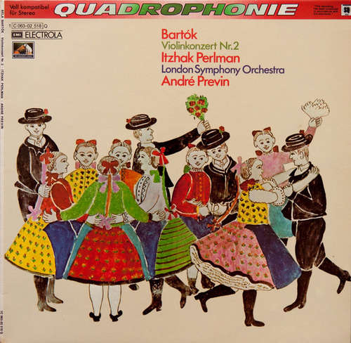 Cover Bartók* – Itzhak Perlman, London Symphony Orchestra*, André Previn - Violinkonzert Nr. 2 (LP, Album, Quad) Schallplatten Ankauf
