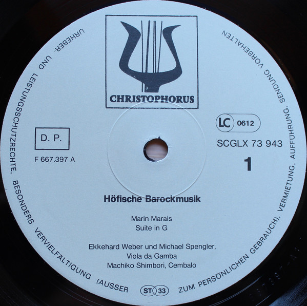 Cover Ekkehard Weber, Michael Spengler, Machiko Shimbori - Höfische Barockmusik Für 2 Gamben Und Cembalo (LP, Gat) Schallplatten Ankauf