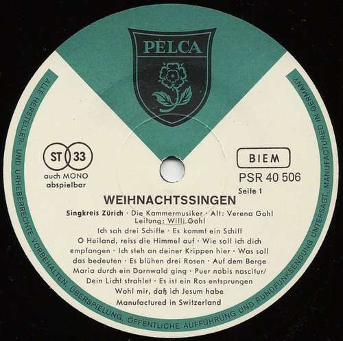 Cover Berliner Kinderchor, Felicitas Hübbe-Haunert, Spielgruppe Des Johannischen Chores, Berlin*, Heinz Lau / Singkreis Zürich, Die Kammermusiker*, Verena Gohl, Willi Gohl - Weihnachtssingen (LP) Schallplatten Ankauf