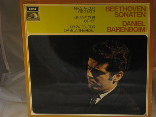 Cover Beethoven*, Daniel Barenboim - Sonaten Nr. 2 A-dur Op.2 Nr. 2; Nr. 30 E-dur Op.109; Nr. 24 Fis-dur Op. 78 à Thérèse (LP, Mono) Schallplatten Ankauf