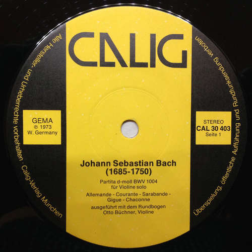 Cover Otto Büchner, Johann Sebastian Bach - Two Partitas For Solo Violin, BWV 1004 And 1006 (LP) Schallplatten Ankauf