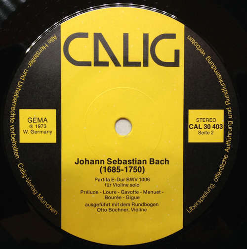 Cover Otto Büchner, Johann Sebastian Bach - Two Partitas For Solo Violin, BWV 1004 And 1006 (LP) Schallplatten Ankauf