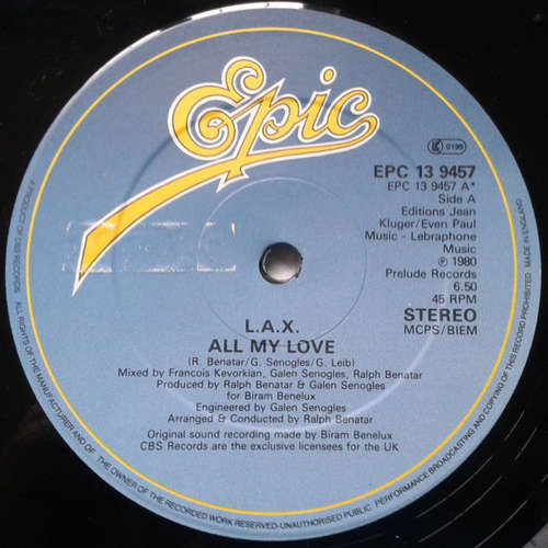 Cover L.A.X. - All My Love (12, Single) Schallplatten Ankauf