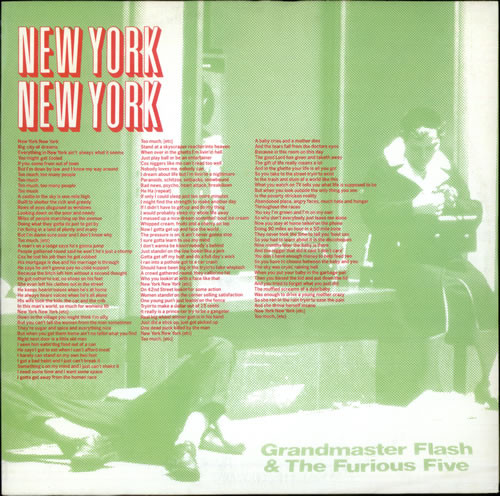 Cover Grandmaster Flash & The Furious Five - New York New York (12) Schallplatten Ankauf